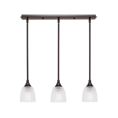 3 Light Stem Hung Linear Pendant 7 x 25.25 Inch Length by Toltec 25-BN-500 - 25-BN-500