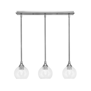 3 Light Stem Hung Linear Pendant 7 x 25.75 Inch Length by Toltec 25-BN-4100