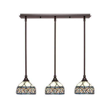 Any 3 Light Steel Linear Pendant 27.25 Inch Length by Toltec - 25-7-6-2725