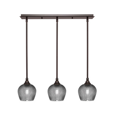 3 Light Stem Hung Linear Pendant 7.25 x 26 Inch Length by Toltec 25-BN-4602 - 25-BN-4602