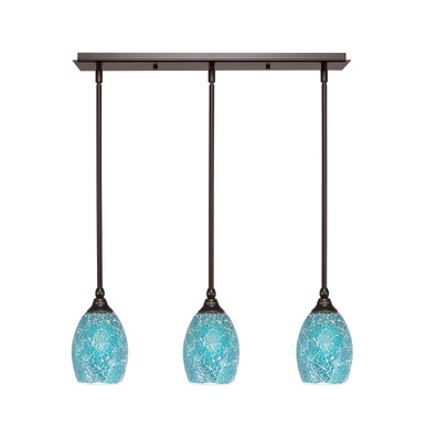 Any 3 Light Fusion Glass Linear Pendant 26.5 Inch Length by Toltec - 25-5-825-265
