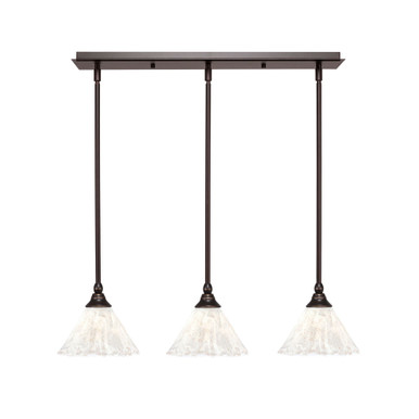 Any 3 Light Steel Linear Pendant 27 Inch Length by Toltec - 25-7-65-27