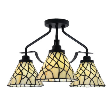 Odyssey 3 Light 17.75 Inch Wide Steel Semi Flush Mount by Toltec - 2607-MB-9115