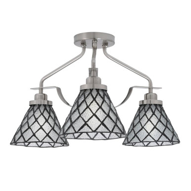 Odyssey 3 Light 17.25 Inch Wide Steel Semi Flush Mount by Toltec - 2607-MB-9185