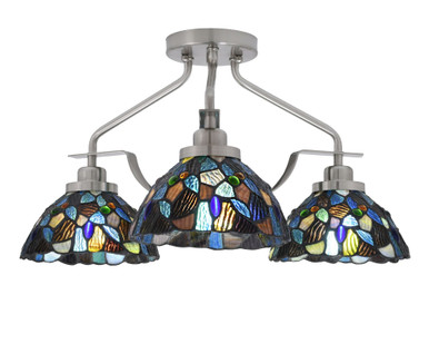 Odyssey 3 Light 17.75 Inch Wide Semi Flush Mount by Toltec - 2607-MB-9955