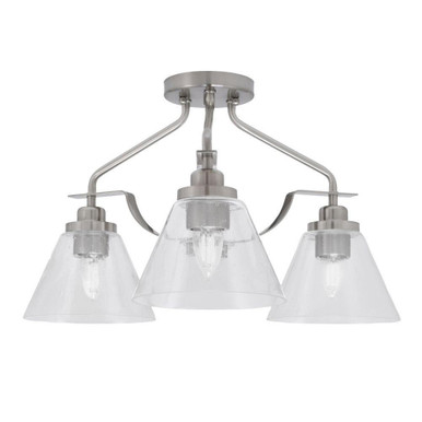 Odyssey 3 Light 18 Inch Wide Steel Semi Flush Mount by Toltec - 2607-MB-9395