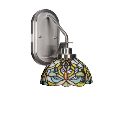 Odyssey 1 Light Art Glass Wall Sconce 11.5 Inch Tall by Toltec - 2611-MB-9355