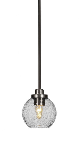 Odyssey 1 Light Stem Hung Mini Pendant 6.5 Inch Tall by Toltec - 2601-BN-4100