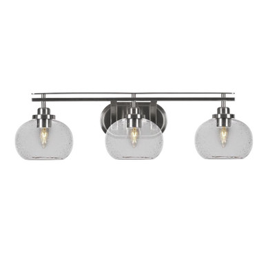 Odyssey 3 Light Steel Vanity Light 28.5 Inch Length by Toltec - 2613-BN-202