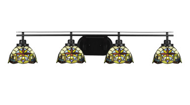 Odyssey 4 Light Art Glass Vanity Light 40 Inch Length by Toltec - 2614-MB-9355