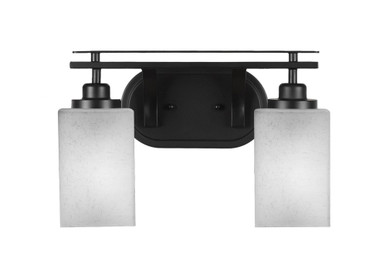 Odyssey 2 Light Square Glass Vanity Light 14.75 Inch Length by Toltec - 2612-BN-530