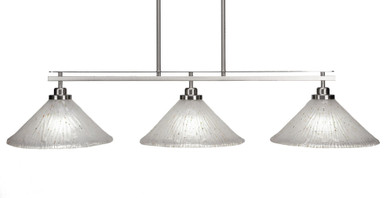 Odyssey 3 Light Oversized Linear Island Pendant 44.5 Inch Wide by Toltec - 2636-445-875-445