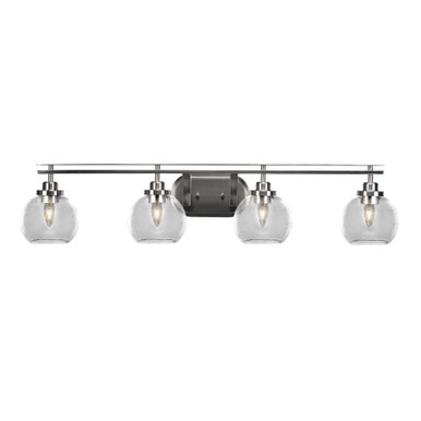 Odyssey 4 Light Steel Vanity Light 38.75 Inch Length by Toltec - 2614-BN-4100
