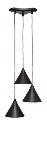 Europa 3 Light Steel Medium Pendant 13.5 Inch Wide by Toltec - 28-135-725-