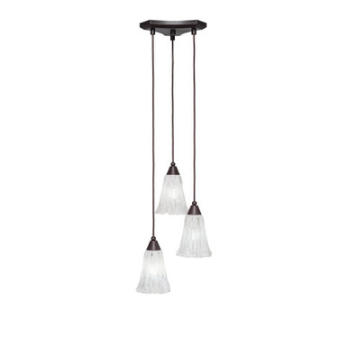 Europa 3 Light Medium Pendant 11 Inch Wide by Toltec - 28-11-875-