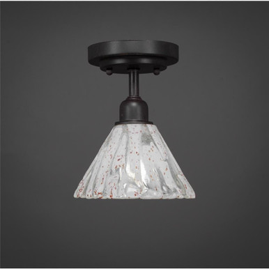 Vintage 1 Light 7 Inch Wide Semi Flush Mount by Toltec - 280-785