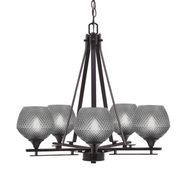Uptowne 5 Light Medium Chandelier by Toltec 325-DG-4622 - 325-DG-4622