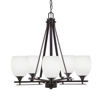 Uptowne 5 Light Medium Chandelier by Toltec 325-DG-615 - 325-DG-615