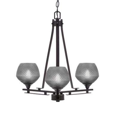 Uptowne 3 Light Small Chandelier by Toltec 323-AS-4622 - 323-AS-4622