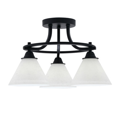 Paramount 3 Light 17 Inch Wide Steel Semi Flush Mount by Toltec - 3417-MB-302