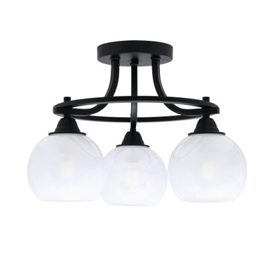 Paramount 3 Light 15.5 Inch Wide Semi Flush Mount by Toltec - 3417-MB-4101