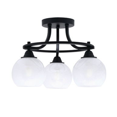 Paramount 3 Light 15.5 Inch Wide Semi Flush Mount by Toltec - 3417-MB-4101