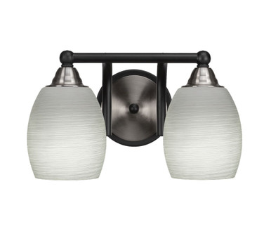 Paramount 2 Light Linen Vanity Light 12.75 Inch Tall by Toltec - 3422-BN-615