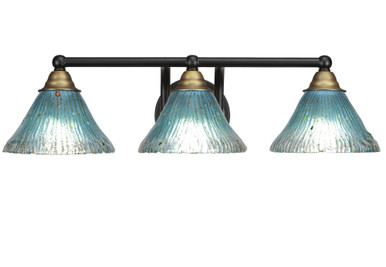 Paramount 3 Light Crystal Glass Vanity Light 23.75 Inch Length by Toltec - 3423-BN-458