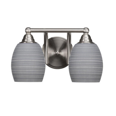 Paramount 2 Light Matrix Glass Vanity Light 13.25 Inch Length by Toltec - 3422-BN-4022
