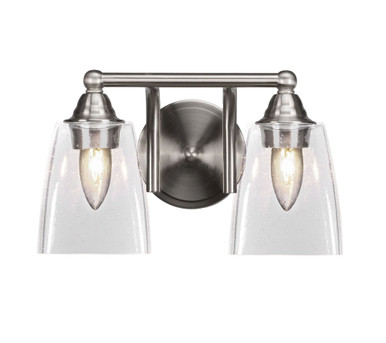 Paramount 2 Light Steel Vanity Light 13 Inch Length by Toltec - 3422-BN-460