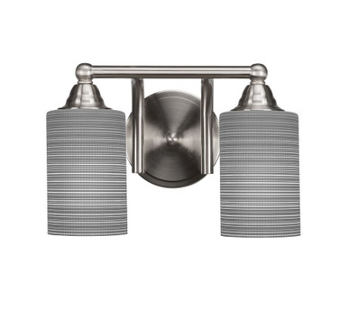 Paramount 2 Light Matrix Glass Vanity Light 12.5 Inch Length by Toltec - 3422-BN-4061