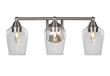 Paramount 3 Light Vanity Light 8.25 Inch Tall by Toltec - 3423-BN-210