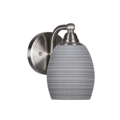 Paramount 1 Light Steel Wall Sconce 7.75 Inch Tall by Toltec - 3421-BN-615