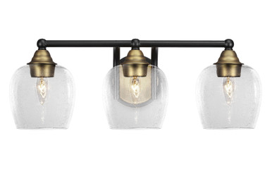 Paramount 3 Light Steel Vanity Light 8 Inch Tall by Toltec - 3423-BN-4810