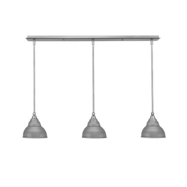 Any 3 Light Steel Linear Pendant 39.25 Inch Length by Toltec - 36-7-7-3925