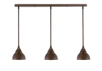 Any 3 Light Steel Linear Pendant 39.25 Inch Length by Toltec - 36-7-7-3925