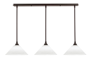 3 Light Stem Hung Linear Pendalier 7.5 x 45.25 Inch by Toltec 36-BN-316 - 36-BN-316