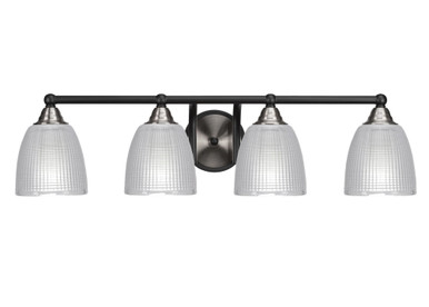Paramount 4 Light Ribbed Glass Vanity Light 30.25 Inch Length by Toltec - 3424-BN-500