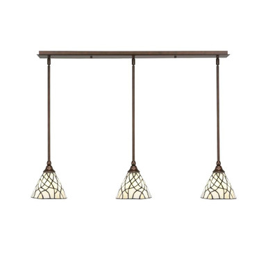 Any 3 Light Art Glass Small Linear Pendant by Toltec - 36-7-725-39