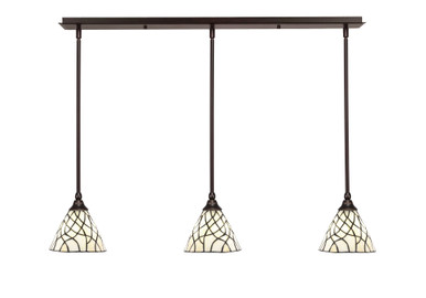 Any 3 Light Art Glass Small Linear Pendant by Toltec - 36-7-725-39