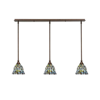 Any 3 Light Steel Linear Pendant 38.25 Inch Length by Toltec - 36-7-75-3825