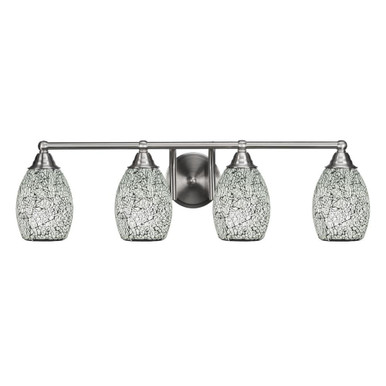 Paramount 4 Light Fusion Glass Vanity Light 30.25 Inch Length by Toltec - 3424-BN-4165