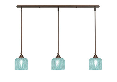 3 Light Stem Hung Linear Pendalier 7.25 x 38.25 Inch by Toltec 36-BN-4612 - 36-BN-4612