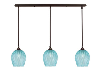 3 Light Stem Hung Linear Pendalier 10.25 x 39.25 Inch by Toltec 36-BN-4902 - 36-BN-4902