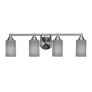 Paramount 4 Light Matrix Glass Vanity Light 29 Inch Length by Toltec - 3424-BN-4061