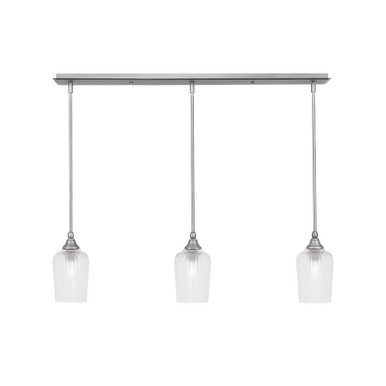 3 Light Stem Hung Linear Pendalier 9.25 x 37.25 Inch by Toltec 36-BN-4250