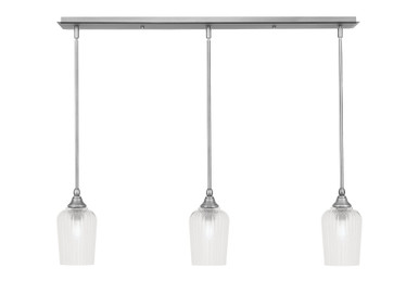 3 Light Stem Hung Linear Pendalier 9.25 x 37.25 Inch by Toltec 36-BN-4250 - 36-BN-4250