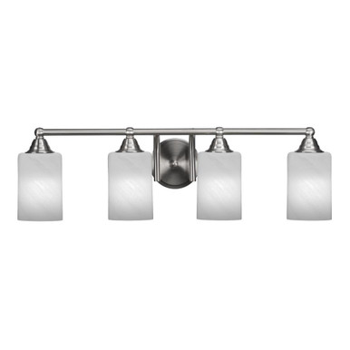 Paramount 4 Light Steel Vanity Light 29.25 Inch Length by Toltec - 3424-BN-3001