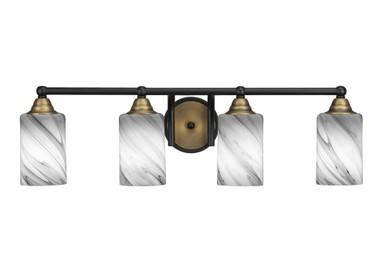 Paramount 4 Light Steel Vanity Light 29.25 Inch Length by Toltec - 3424-BN-3001