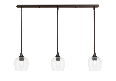 3 Light Stem Hung Linear Pendalier 8 x 38 Inch Length by Toltec 36-BN-4810 - 36-BN-4810
